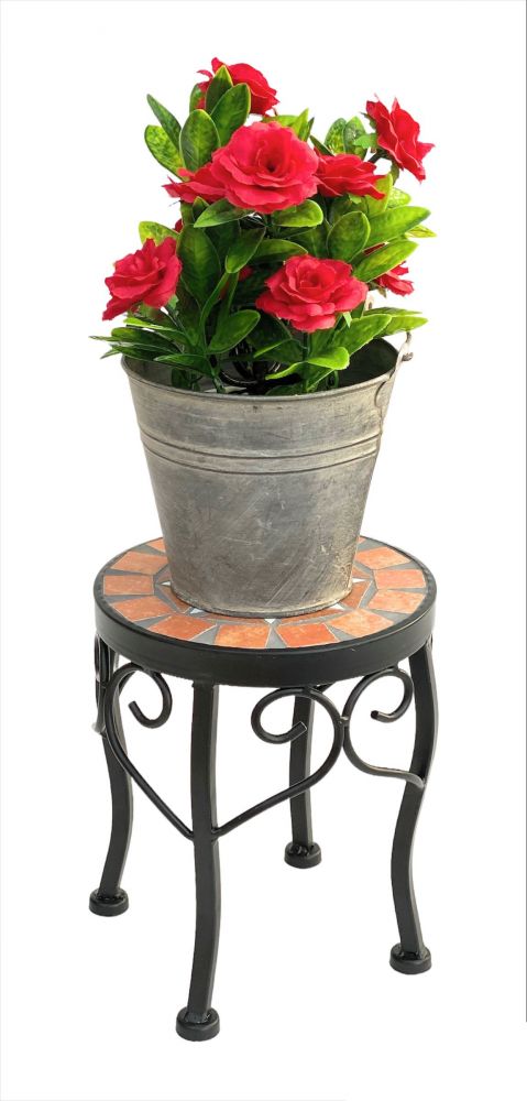 Blumenhocker Merano Mosaik 12014 Blumenständer 20cm Hocker Rund Beistelltisch