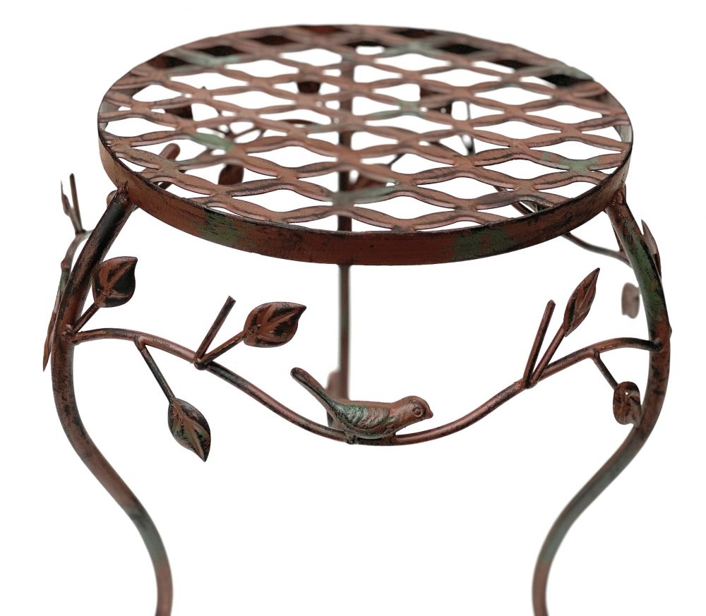 DanDiBo Flower Stool Metal Brown Set of 2 Flower Stands 93992 Flower Column Antique Plant Stand Plant Stool