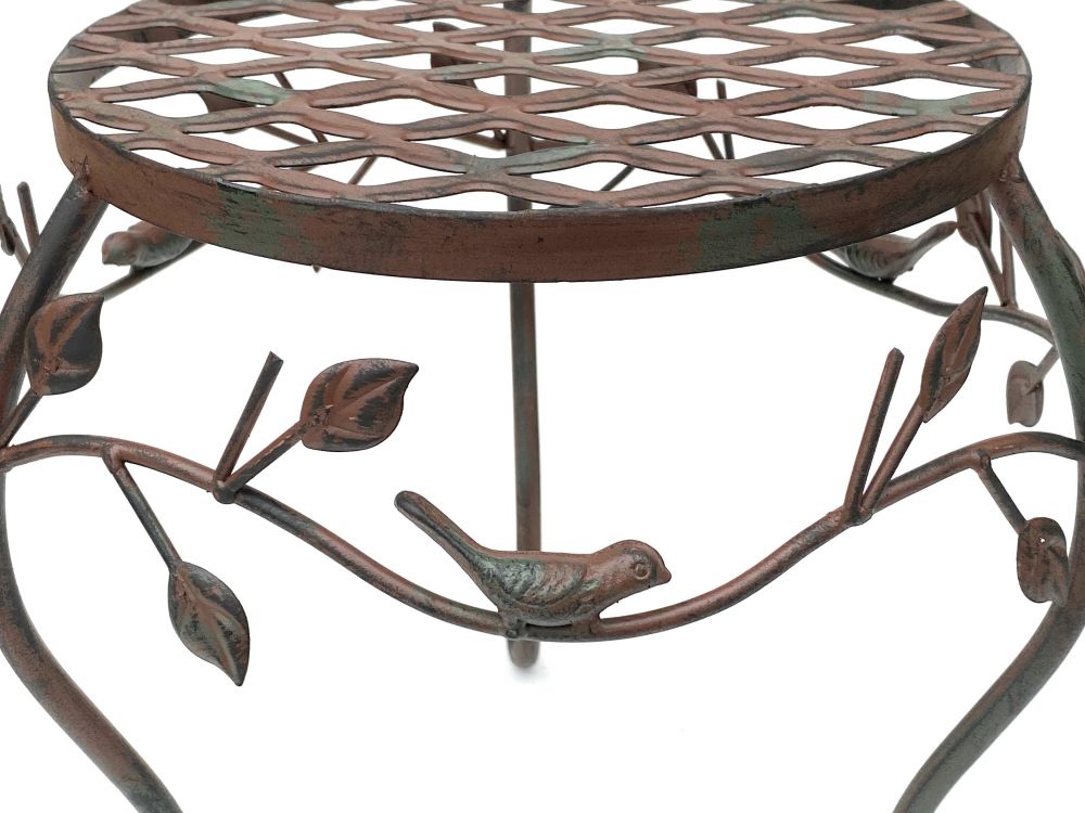 DanDiBo Blumenhocker Metall Braun 30 cm Blumenständer 93992 M Blumensäule Antik Pflanzenständer Pflanzenhocker