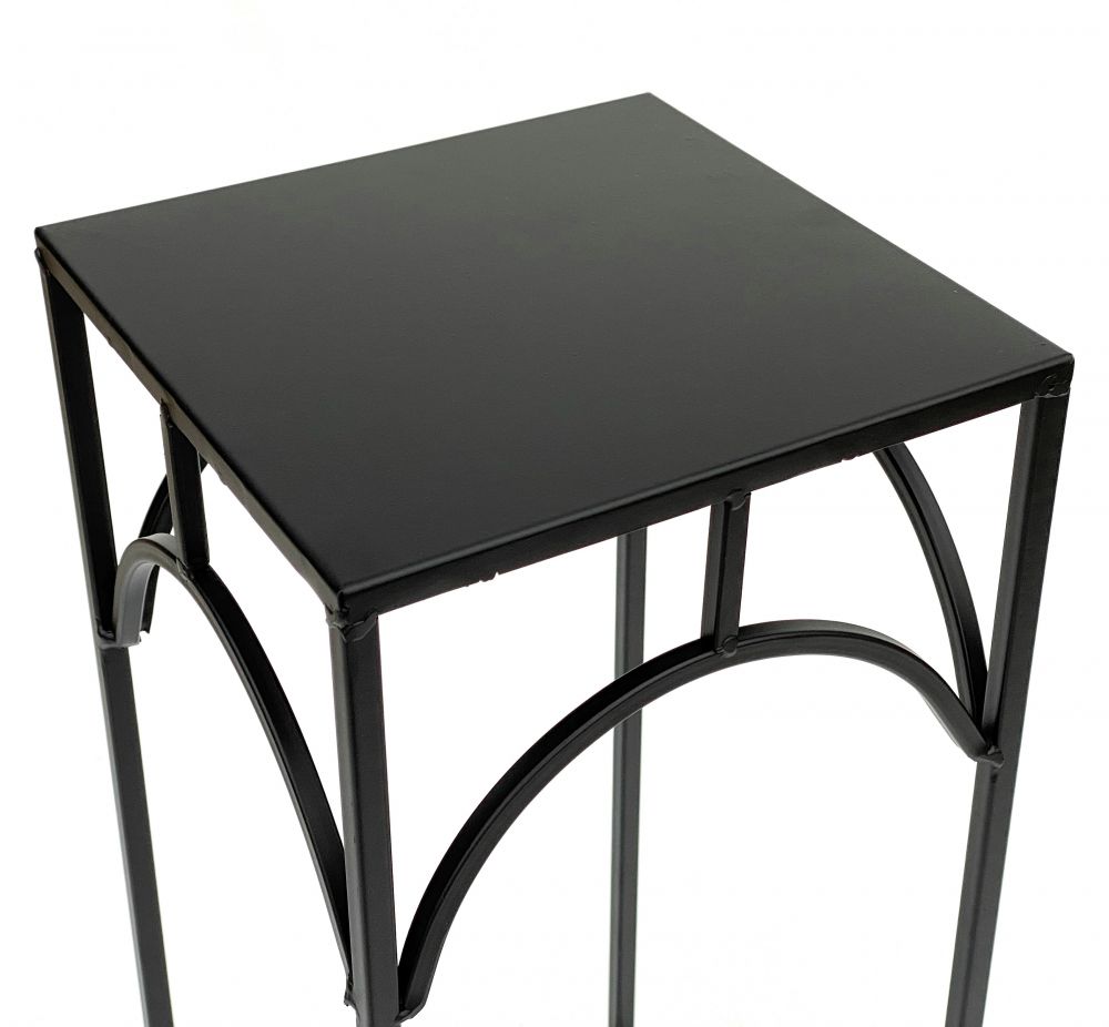 DanDiBo Blumenhocker Metall Schwarz Eckig 50 - 70 cm Blumenständer 96132 3er Set Beistelltisch Blumensäule Modern Pflanzenständer Pflanzenhocker