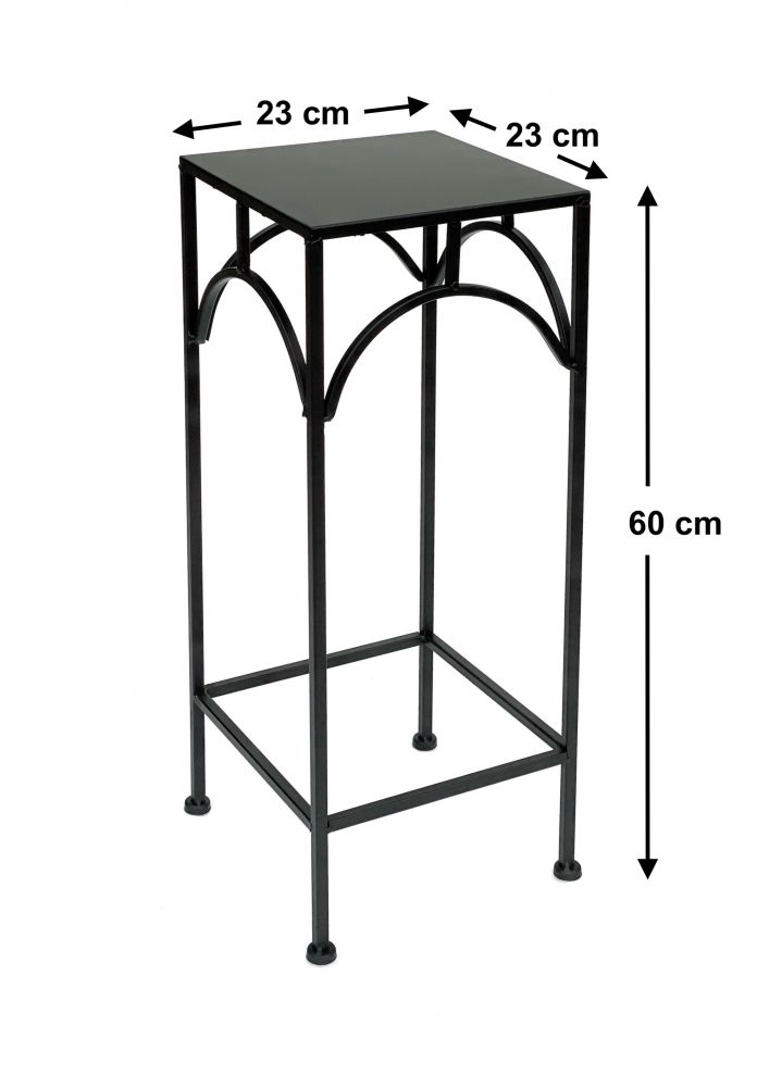 DanDiBo Flower Stool Metal Black Angular 60 cm Flower Stand 96132 M Side Table Flower Column Modern Plant Stand Plant Stool