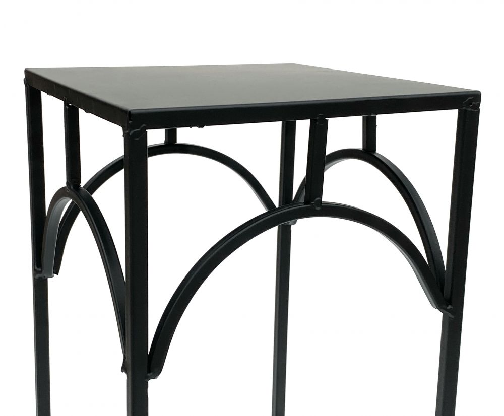 DanDiBo Flower Stool Metal Black Angular 60 cm Flower Stand 96132 M Side Table Flower Column Modern Plant Stand Plant Stool