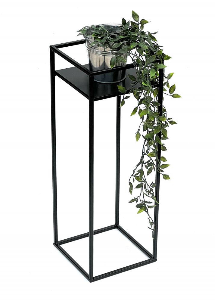 DanDiBo Flower Stool Metal Black Square 62 cm Flower Stand Side Table 453 Flower Column Modern Plant Stand Plant Stool