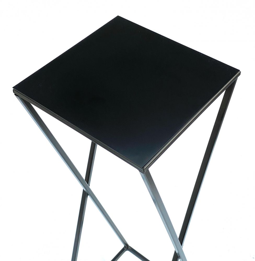 DanDiBo Flower Stool Metal Black Angular 68 cm Flower Stand Side Table 437 Flower Column Modern Plant Stand Plant Stool