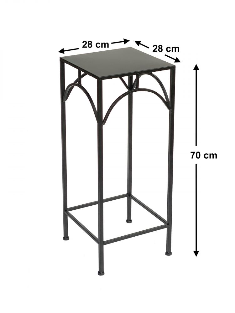 DanDiBo Blumenhocker Metall Schwarz Eckig 70 cm Blumenständer 96132 L Beistelltisch Blumensäule Modern Pflanzenständer Pflanzenhocker