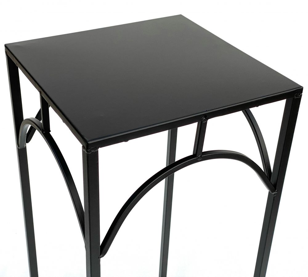 DanDiBo Blumenhocker Metall Schwarz Eckig Blumenständer 96132 2er Set Beistelltisch Blumensäule Modern Pflanzenständer Pflanzenhocker