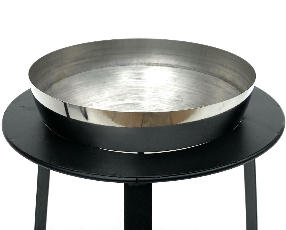 DanDiBo Flower Stool Metal with Pot Black Silver Flower Stand 96091 Set of 3 Flower Column Modern Plant Stand Plant Stool
