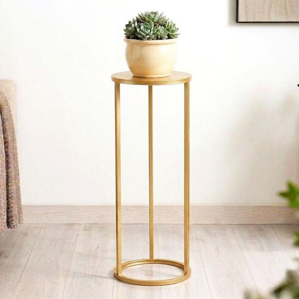 DanDiBo Blumenständer Metall Gold Rund 96510L 70 cm Set Pflanzenständer Blumenhocker Beistelltisch Blumensäule Modern Pflanzenhocker