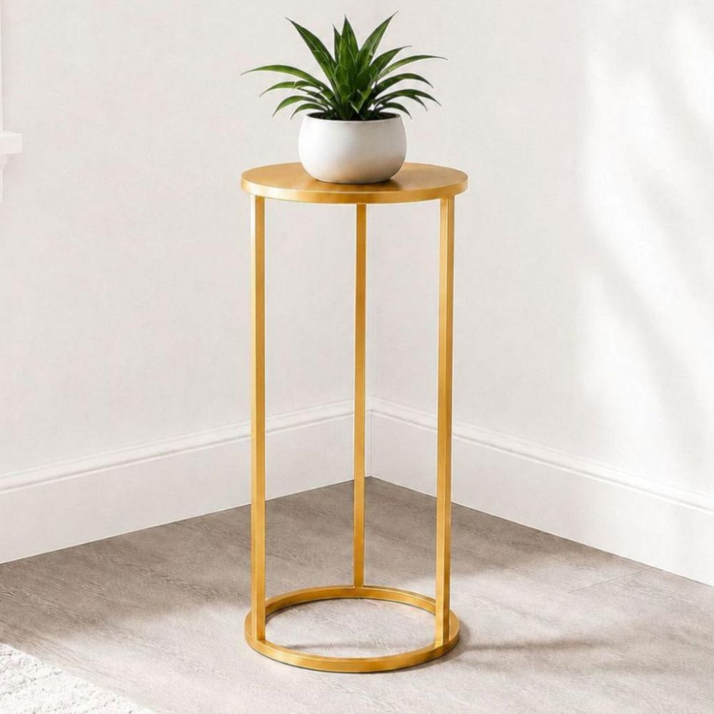 DanDiBo Blumenständer Metall Gold Rund 96510M 60 cm Set Pflanzenständer Blumenhocker Beistelltisch Blumensäule Modern Pflanzenhocker