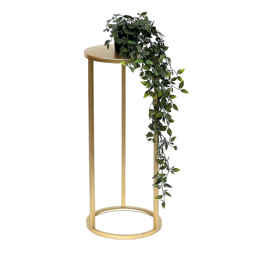 DanDiBo Blumenständer Metall Gold Rund 96510M 60 cm Set Pflanzenständer Blumenhocker Beistelltisch Blumensäule Modern Pflanzenhocker