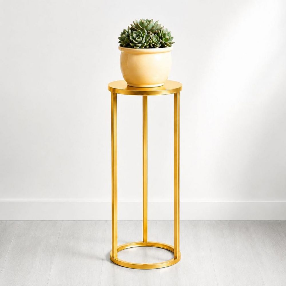 DanDiBo Metal Plant Stand Gold Round 96510 S 50 cm Set Plant Holder Flower Stool Side Table Flower Column Modern Plant Stand