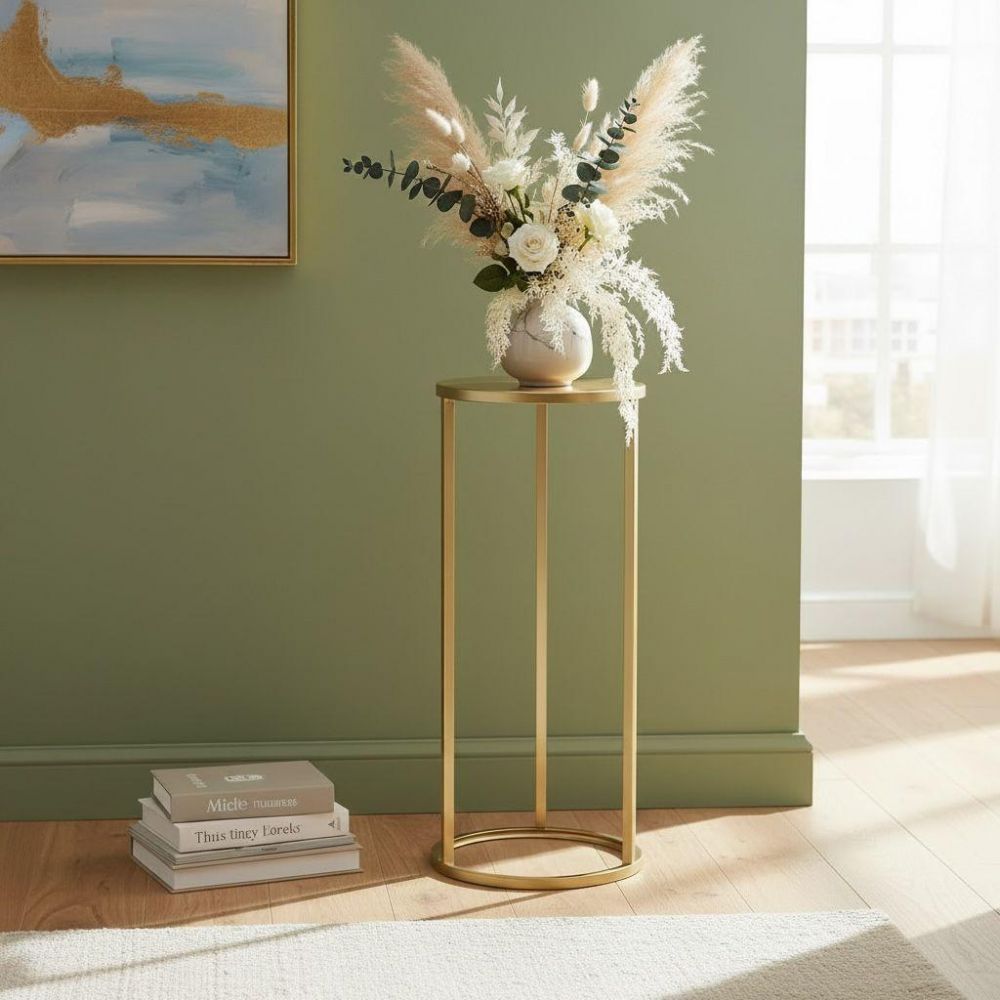 DanDiBo Metal Plant Stand Gold Round 96510 S 50 cm Set Plant Holder Flower Stool Side Table Flower Column Modern Plant Stand