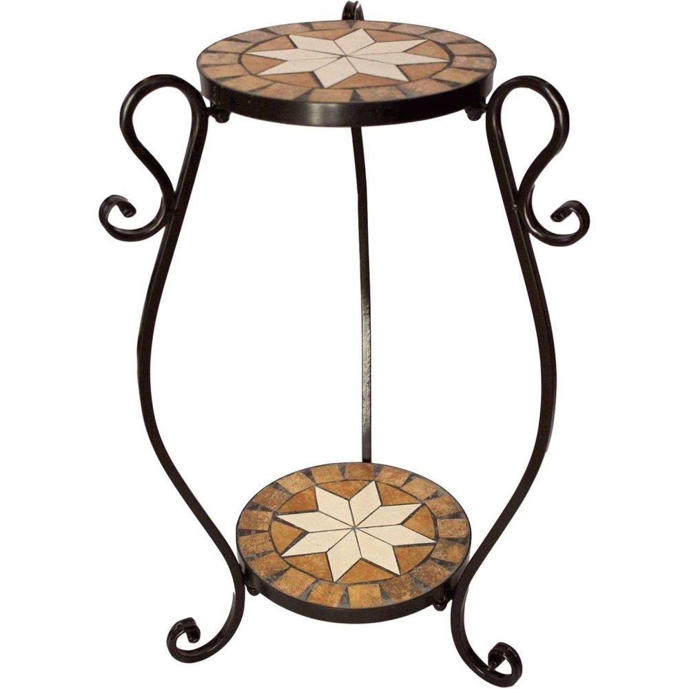 DanDiBo Metal Mosaic Plant Stand Merano Round 12019 60 cm Flower Stand Plant Holder Side Table Flower Pedestal Modern Plant Stool Mosaic Table