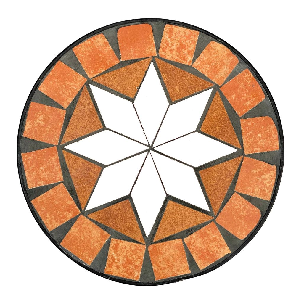 DanDiBo Metal Mosaic Plant Stand Merano Round 12019 60 cm Flower Stand Plant Holder Side Table Flower Pedestal Modern Plant Stool Mosaic Table