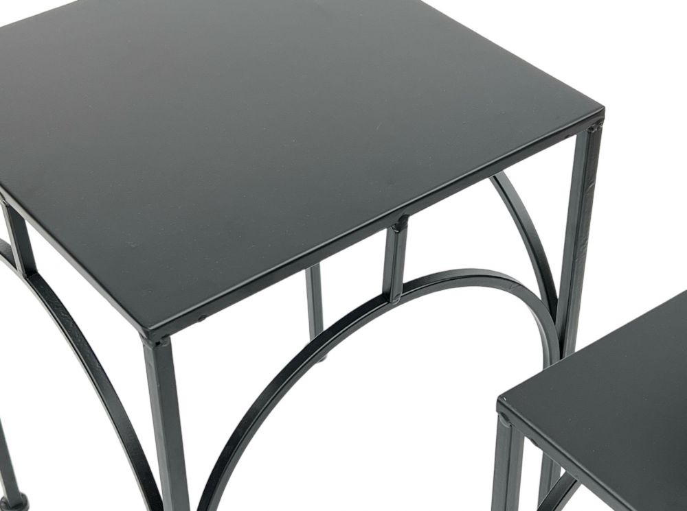 DanDiBo Blumenständer Metall Schwarz Eckig 96449 2er Set Pflanzenständer Blumenhocker Beistelltisch Blumensäule Modern Pflanzenhocker