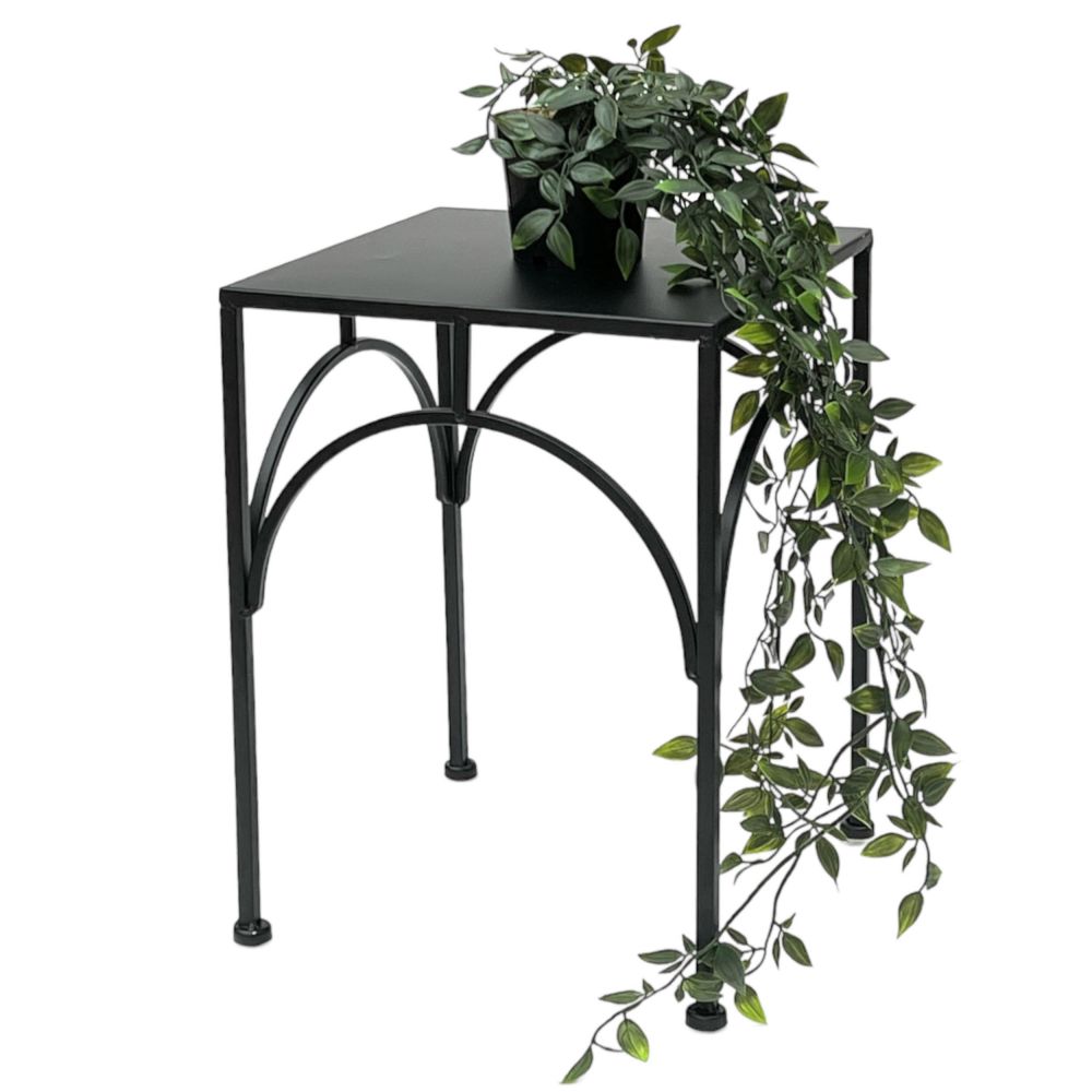 DanDiBo Blumenständer Metall Schwarz Eckig 96449 L 38 cm Pflanzenständer Blumenhocker Beistelltisch Blumensäule Modern Pflanzenhocker
