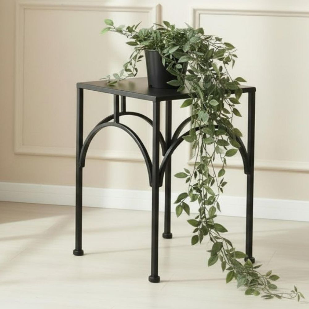DanDiBo Blumenständer Metall Schwarz Eckig 96449 L 38 cm Pflanzenständer Blumenhocker Beistelltisch Blumensäule Modern Pflanzenhocker