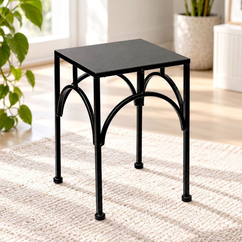 DanDiBo Metal Plant Stand Black Square 96449 M 33 cm Flower Pot Stand Plant Stool Side Table Flower Column Modern Plant Holder