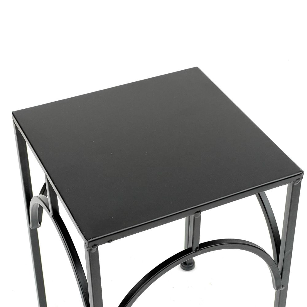 DanDiBo Blumenständer Metall Schwarz Eckig 96449 M 33 cm Pflanzenständer Blumenhocker Beistelltisch Blumensäule Modern Pflanzenhocker