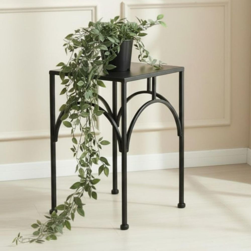 DanDiBo Blumenständer Metall Schwarz Eckig 96449 M 33 cm Pflanzenständer Blumenhocker Beistelltisch Blumensäule Modern Pflanzenhocker