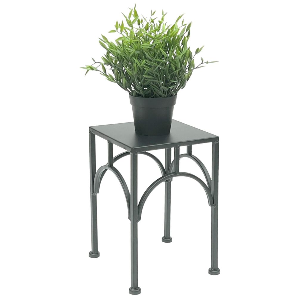 DanDiBo Blumenständer Metall Schwarz Eckig 96449 S 28 cm Pflanzenständer Blumenhocker Beistelltisch Blumensäule Modern Pflanzenhocker