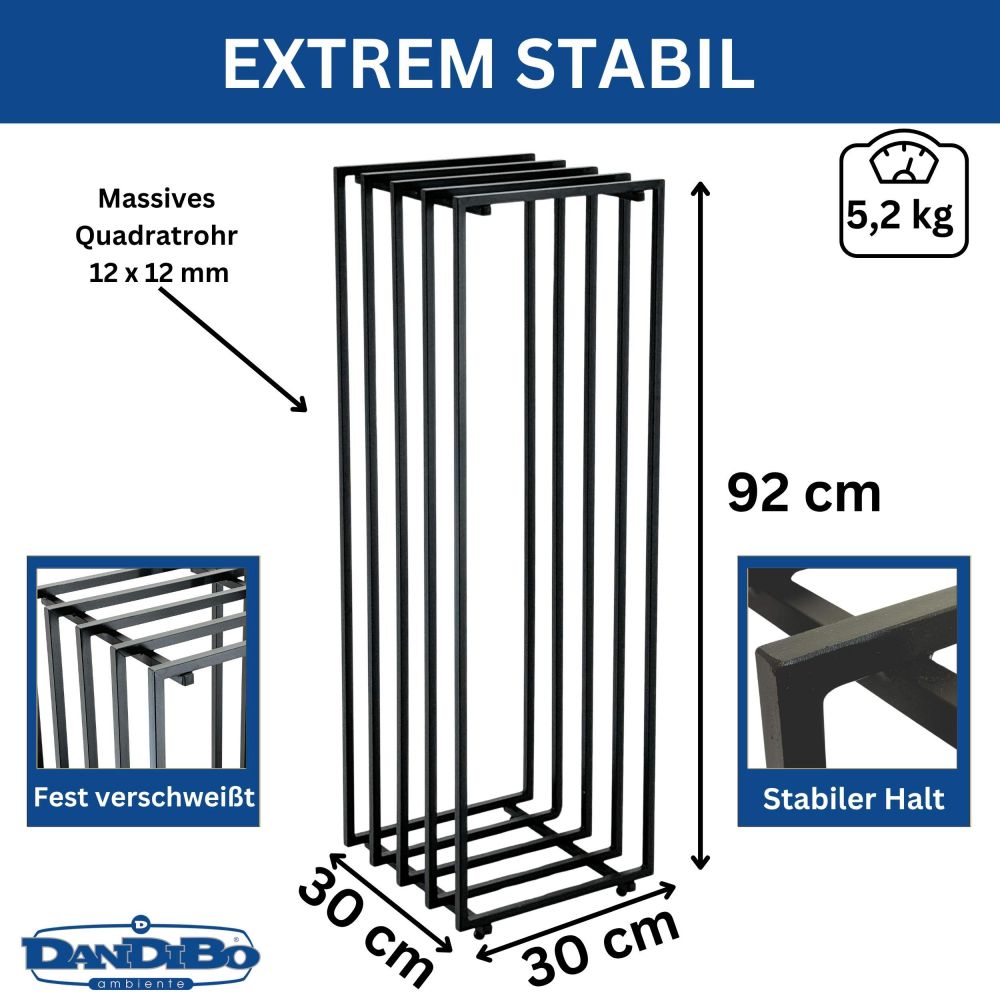 DanDiBo Flower Stand Metal Black Square 96609 Plant Stand Side Table Modern Design Indoor Outdoor