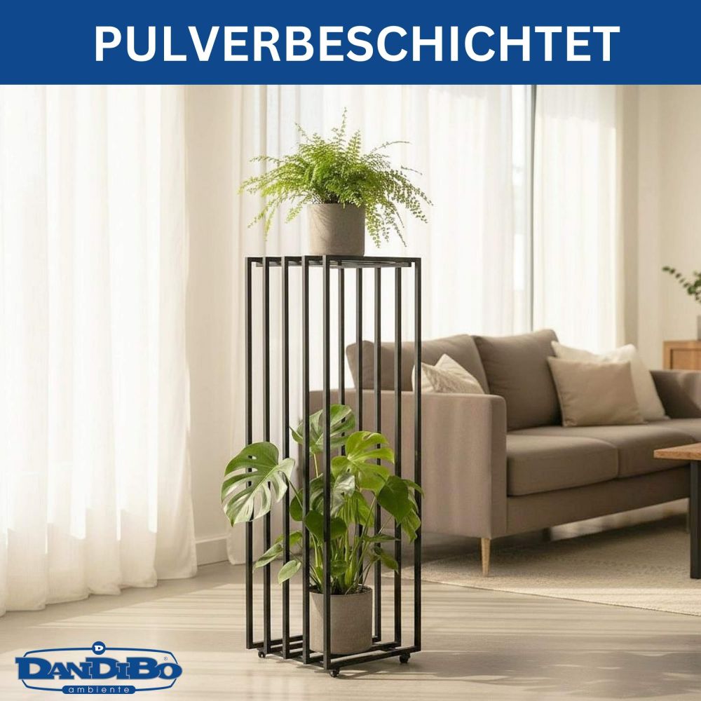 DanDiBo Flower Stand Metal Black Square 96609 Plant Stand Side Table Modern Design Indoor Outdoor