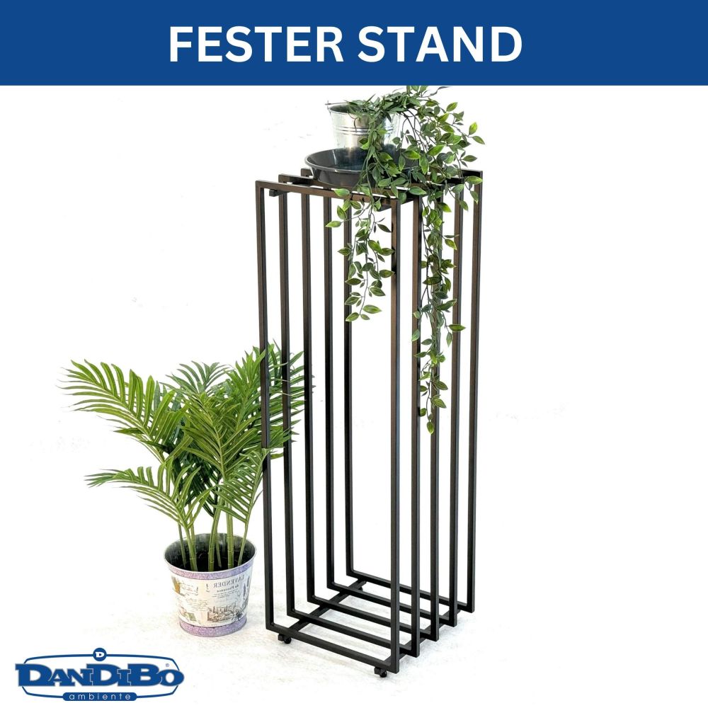 DanDiBo Flower Stand Metal Black Square 96609 Plant Stand Side Table Modern Design Indoor Outdoor
