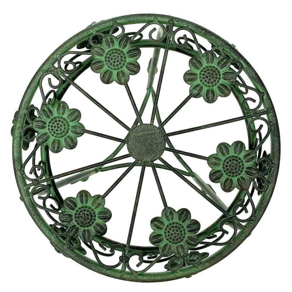 DanDiBo Blumenständer Metall Schwarz / Grün Rund 96008 3er Set 50 cm / 60 cm / 75 cm Pflanzenständer Blumenhocker Beistelltisch Blumensäule Pflanzenhocker