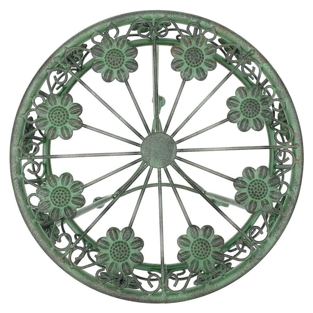DanDiBo Metal Flower Stand Black / Green Round 96008 Plant Stand 75 cm Flower Stool Side Table Plant Pedestal Plant Stool