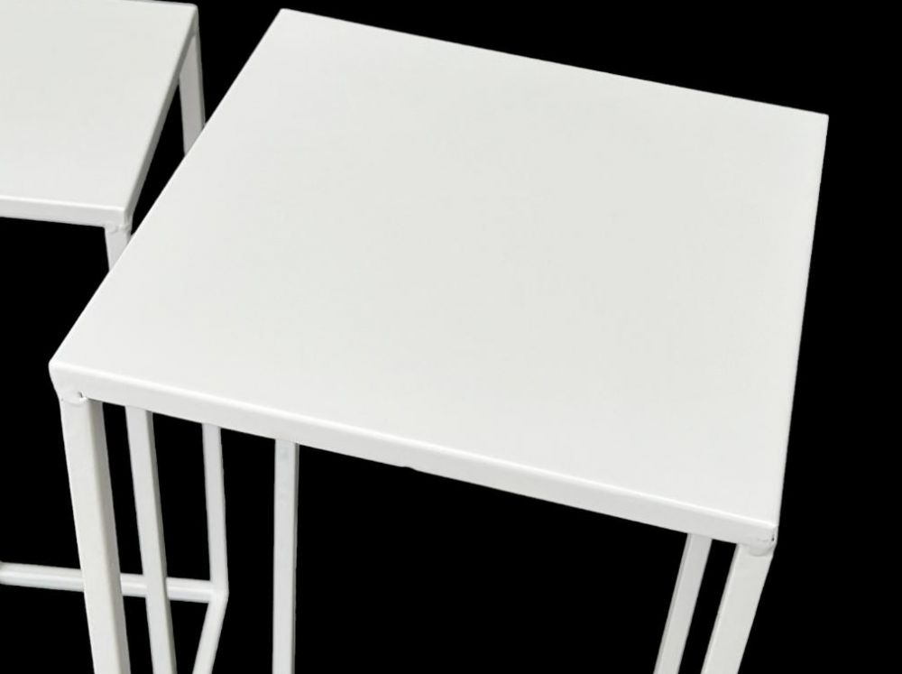DanDiBo Blumenständer Metall Weiss Eckig 96482 3 er Set Pflanzenständer Blumenhocker Beistelltisch Blumensäule Modern Pflanzenhocker