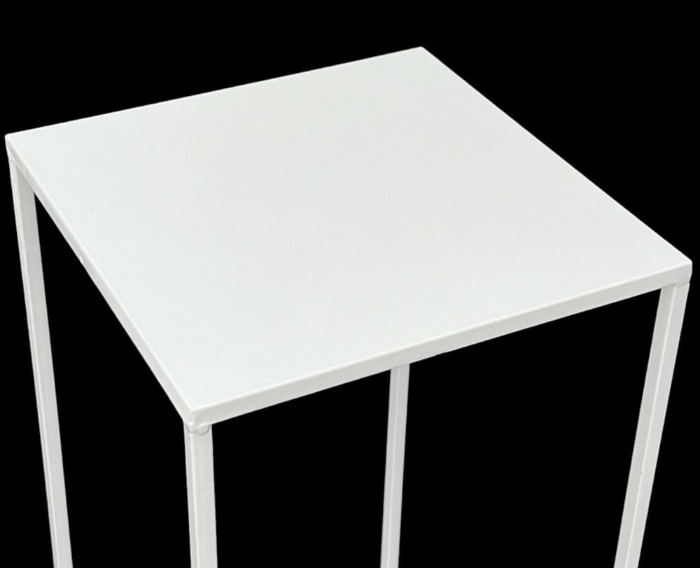 DanDiBo Blumenständer Metall Weiss Eckig 96482 L Pflanzenständer 70 cm Blumenhocker Beistelltisch Blumensäule Modern Pflanzenhocker