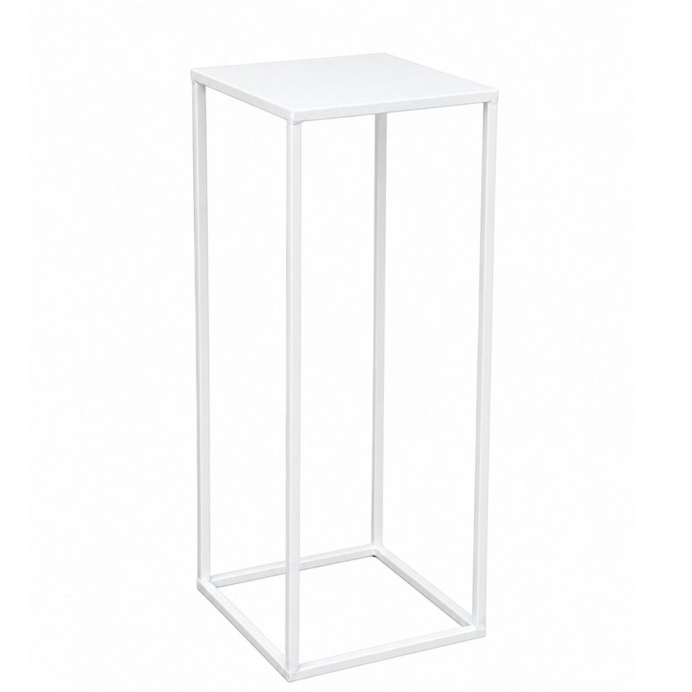 DanDiBo Square Metal Plant Stand White 96482 M 60 cm Plant Holder Plant Stool Side Table Flower Pedestal Modern Plant Stool