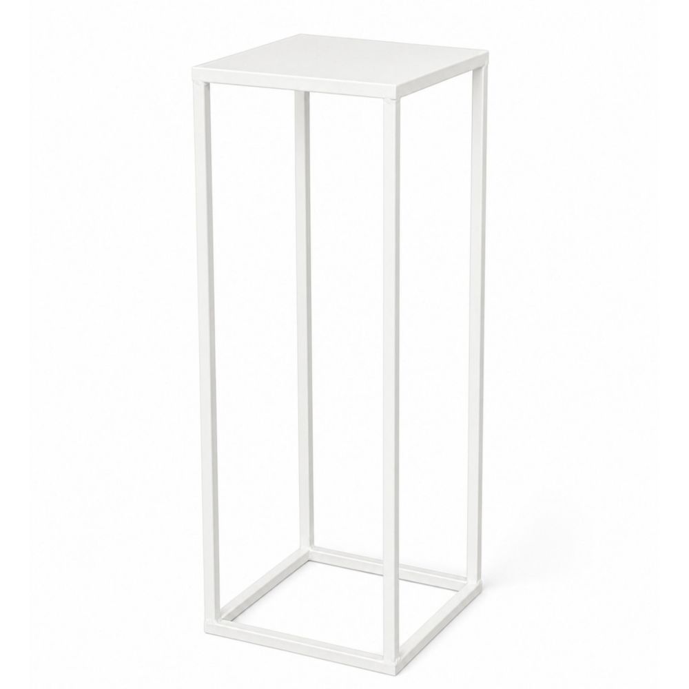 DanDiBo Metal Plant Stand White Square 96482 S Plant Holder 50 cm Flower Stool Side Table Flower Pedestal Modern Plant Stool