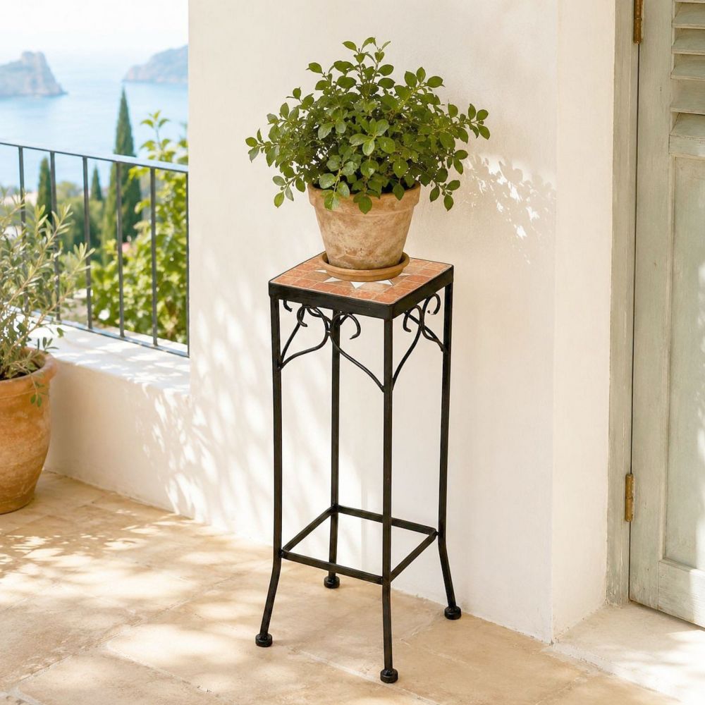 DanDiBo Mosaic Square Plant Stand 12012 S Outdoor Flower Stand Side Table Plant Stool