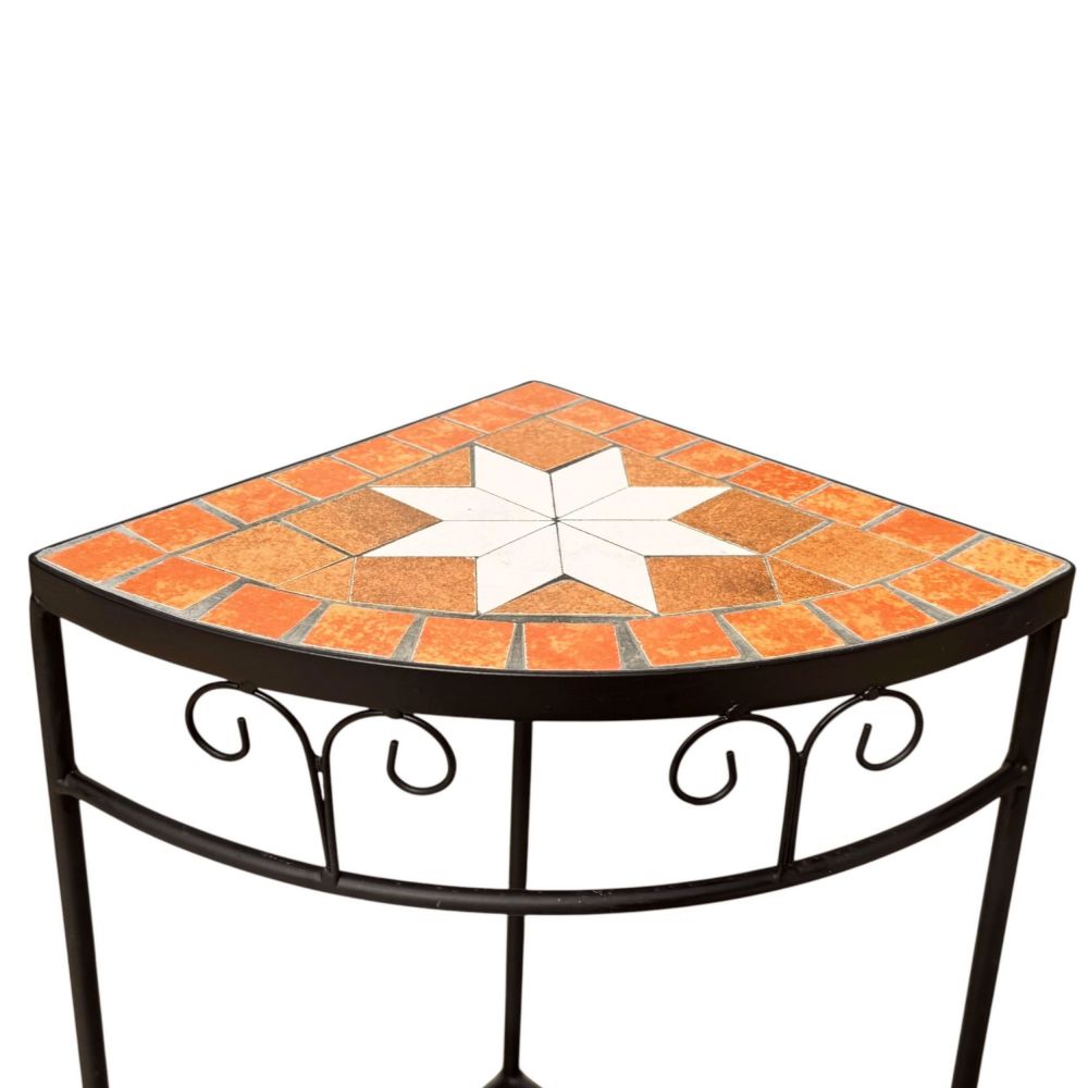 DanDiBo Mosaic Flower Stand Square 12013 M Plant Stand for Outdoor Use 52 cm Flower Stool Outdoor Side Table Plant Stool