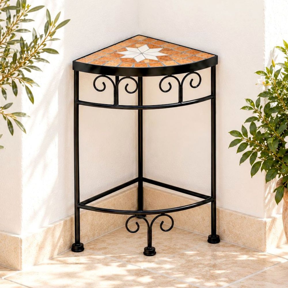 DanDiBo Mosaic Plant Stand Square 12013 S Outdoor Plant Stand 41 cm Flower Stool Outdoor Side Table Plant Stool