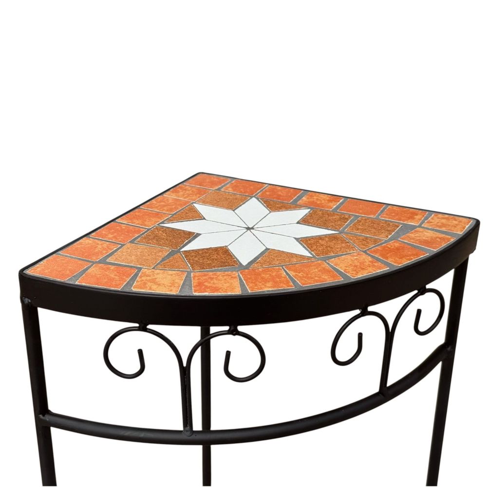 DanDiBo Mosaic Plant Stand Square Set of 2 12013 Outdoor Plant Stand 41 cm / 52 cm Flower Stool Outdoor Side Table Plant Stool Corner Shelf