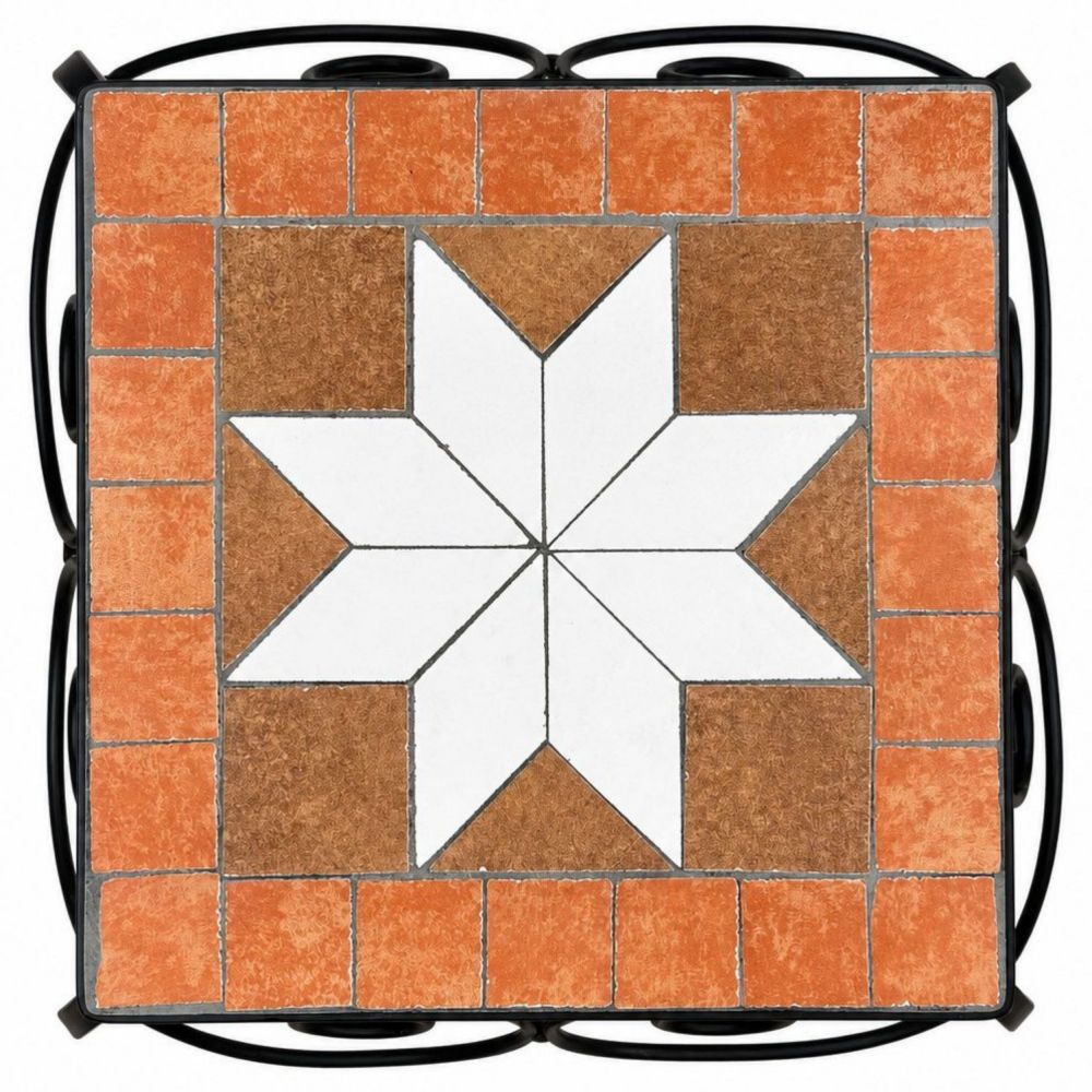 DanDiBo Mosaic Plant Stand Square Set of 3 12015 Plant Stand for Outdoor Use Flower Stool Outdoor Side Table Plant Stool