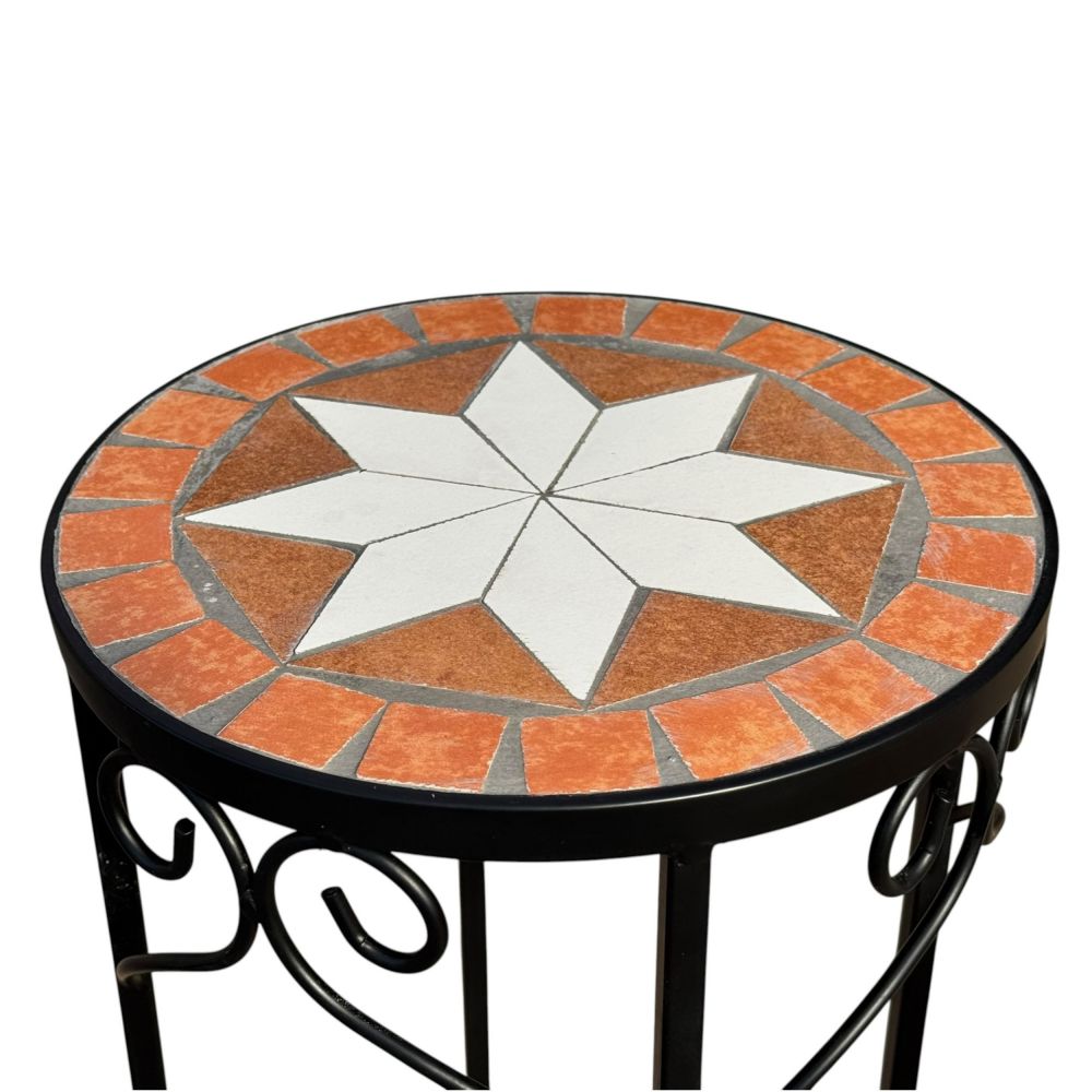 DanDiBo Round Mosaic Plant Stand 12011 L, Outdoor Flower Stand, Outdoor Side Table, Plant Stool