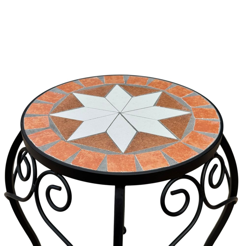 DanDiBo Mosaic Round Plant Stand 12014 L Outdoor Plant Holder Flower Stool Side Table Plant Stool