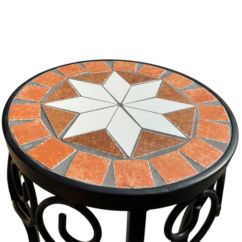 DanDiBo Mosaic Round Plant Stand Set of 2 12014 Plant Holder for Outdoor Use Flower Stool Outdoor Side Table Plant Stool