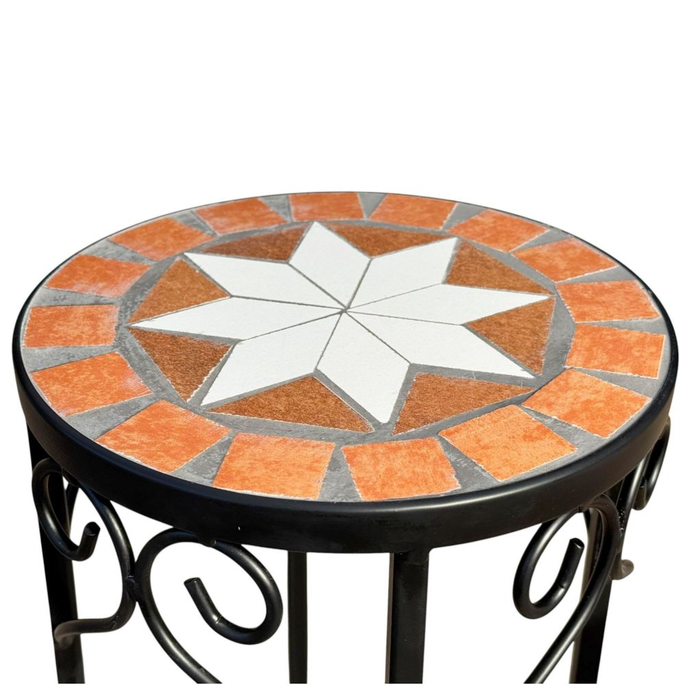 DanDiBo Round Mosaic Plant Stands, Set of 3, 12011, Outdoor Flower Stands, Plant Stools, Side Tables