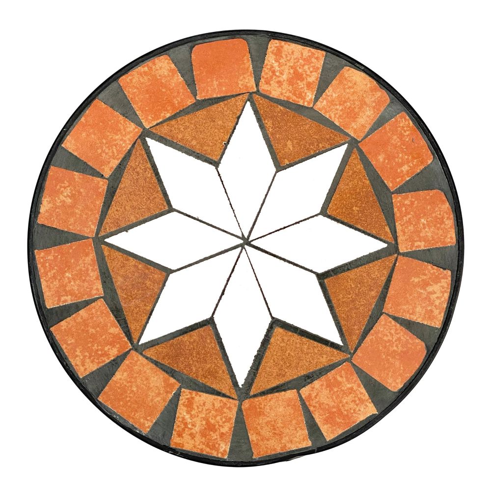 DanDiBo Round Mosaic Plant Stands, Set of 3, 12011, Outdoor Flower Stands, Plant Stools, Side Tables