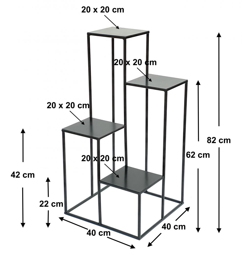 DanDiBo Flower Staircase Metal Black 82 cm Plant Staircase Flower Stand 435 Flower Column Modern Plant Stand Flower Stool