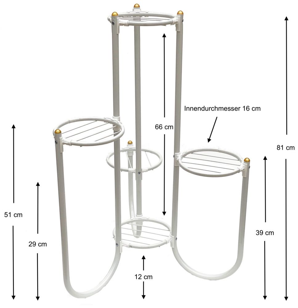 DanDiBo Blumentreppe Metall Weiß 93920 Pflanzenentreppe 81 cm Blumenregal Pflanzenständer Blumenständer