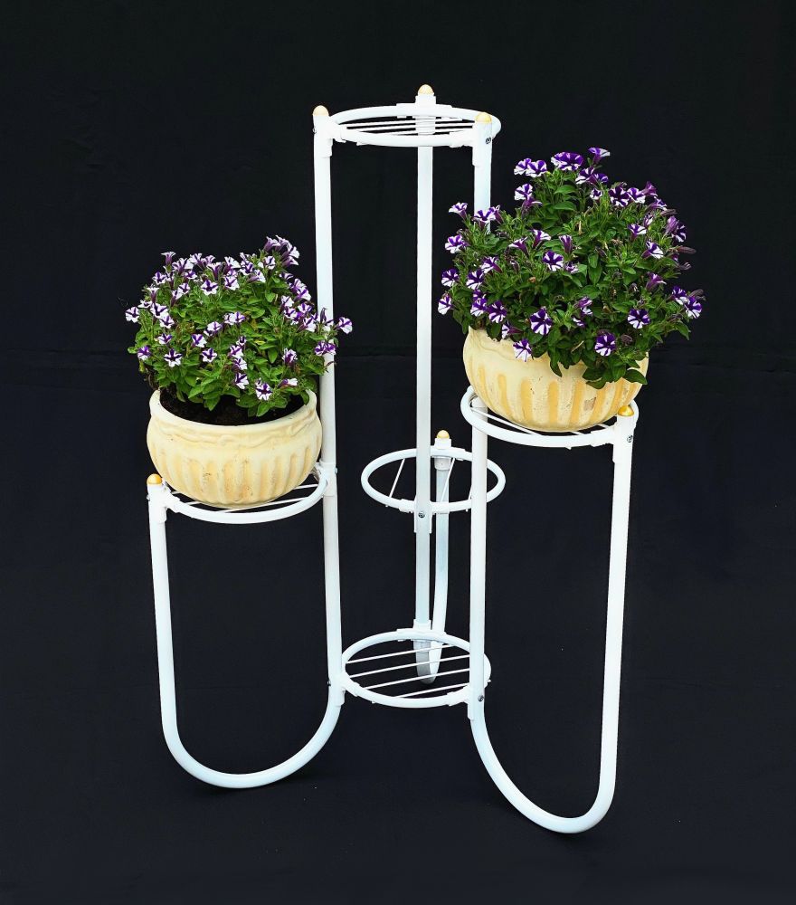 DanDiBo Blumentreppe Metall Weiß 93920 Pflanzenentreppe 81 cm Blumenregal Pflanzenständer Blumenständer
