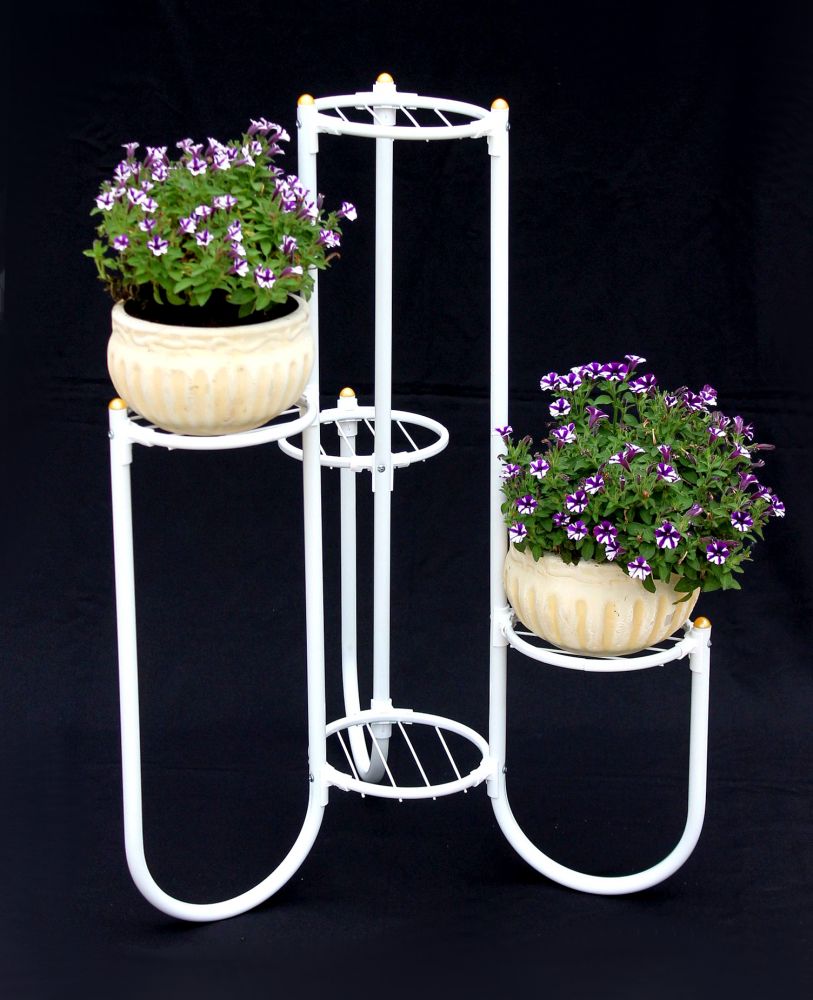 DanDiBo Blumentreppe Metall Weiß 93920 Pflanzenentreppe 81 cm Blumenregal Pflanzenständer Blumenständer