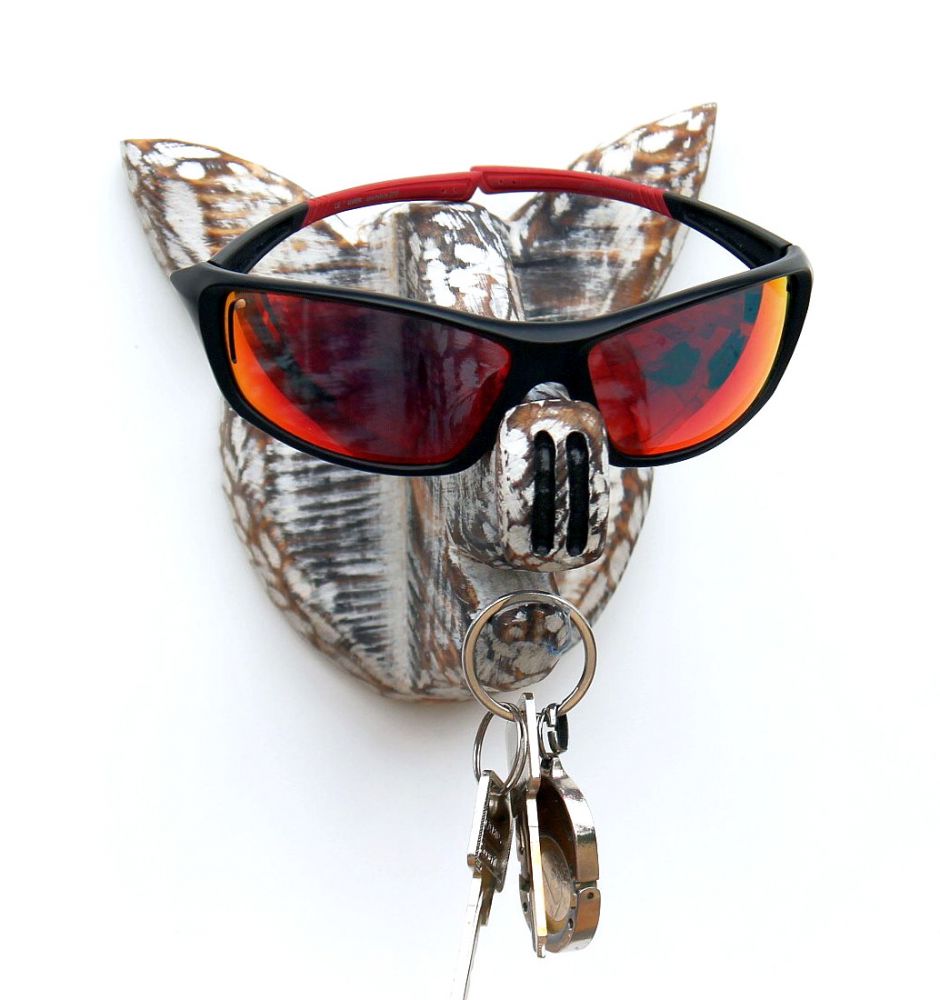 DanDiBo Brillenhalter Wand Brillenständer 1106 Schlüsselhalter Schwein  handgemacht Kleiderhaken Holz - DanDiBo-Ambiente