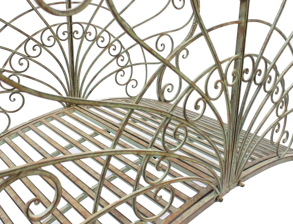DanDiBo Gartenbrücke Metall mit Geländer Antik 150106 Brücke 150 cm Garten Metallbrücke Gartenmöbel Teichbrücke Steg Stabil